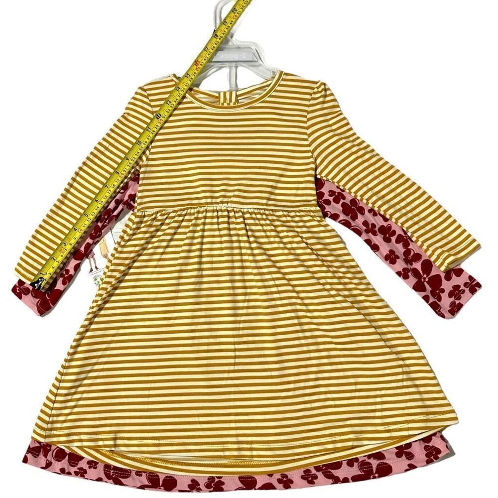 Member's Mark Girls' 2 Pack Dress Red Floral/Stripe Size 3T - Picture 15 of 15